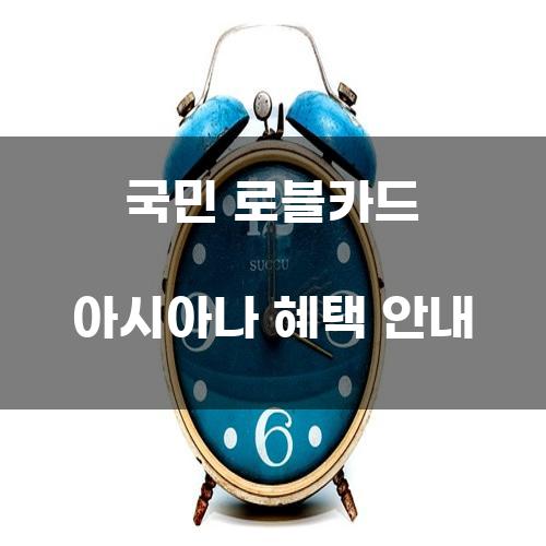 국민 로블카드 아시아나 혜택 안내