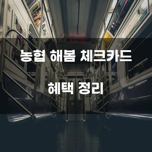 농협 해봄 체크카드 혜택 정리