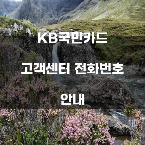 KB국민카드 고객센터 전화번호 안내