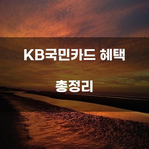 KB국민카드 혜택 총정리