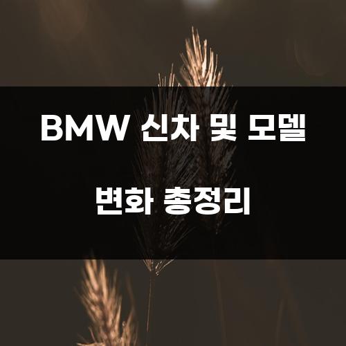 BMW 신차 및 모델 변화 총정리