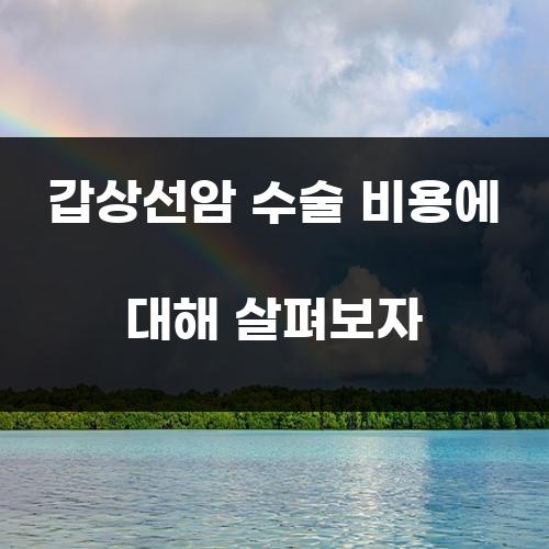 갑상선암 수술 비용에 대해 살펴보자