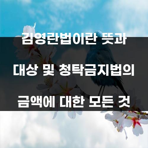 김영란법이란 뜻과 대상 및 청탁금지법의 금액에 대한 모든 것