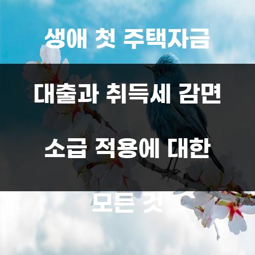 생애 첫 주택자금 대출과 취득세 감면 소급 적용에 대한 모든 것