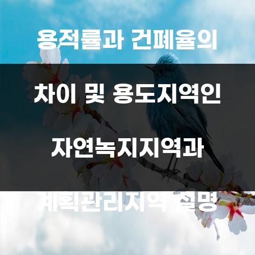 용적률과 건폐율의 차이 및 용도지역인 자연녹지지역과 계획관리지역 설명