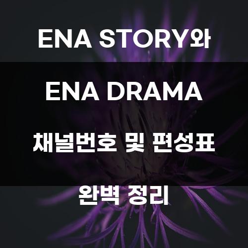 ENA STORY와 ENA DRAMA 채널번호 및 편성표 완벽 정리