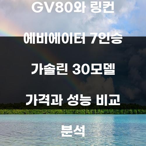 GV80와 링컨 에비에이터 7인승 가솔린 30모델 가격과 성능 비교 분석