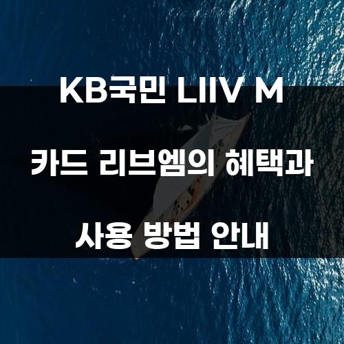 KB국민 LIIV M 카드 리브엠의 혜택과 사용 방법 안내