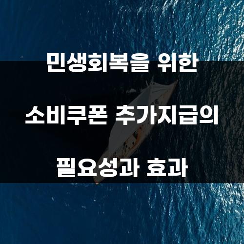 민생회복을 위한 소비쿠폰 추가지급의 필요성과 효과