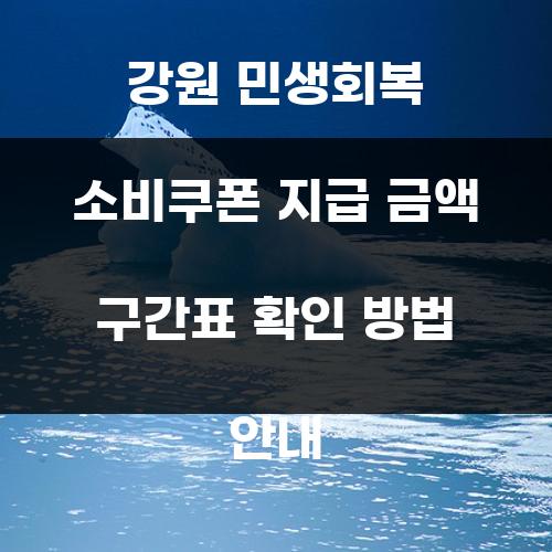 강원 민생회복 소비쿠폰 지급 금액 구간표 확인 방법 안내