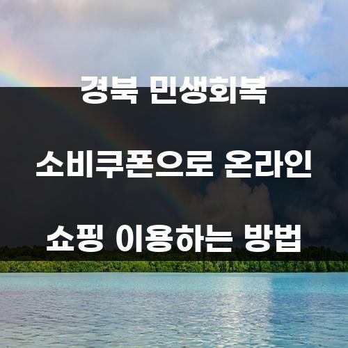 경북 민생회복 소비쿠폰으로 온라인 쇼핑 이용하는 방법