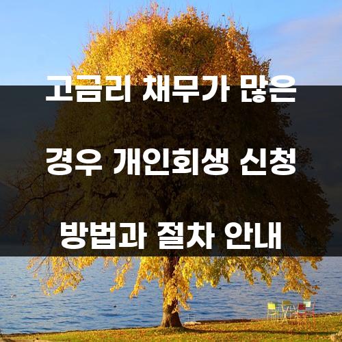 고금리 채무가 많은 경우 개인회생 신청 방법과 절차 안내