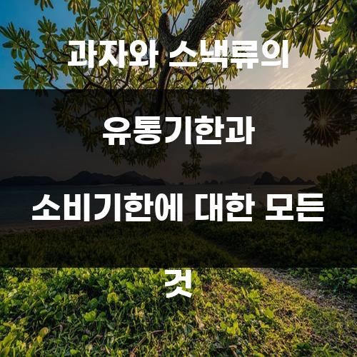 과자와 스낵류의 유통기한과 소비기한에 대한 모든 것