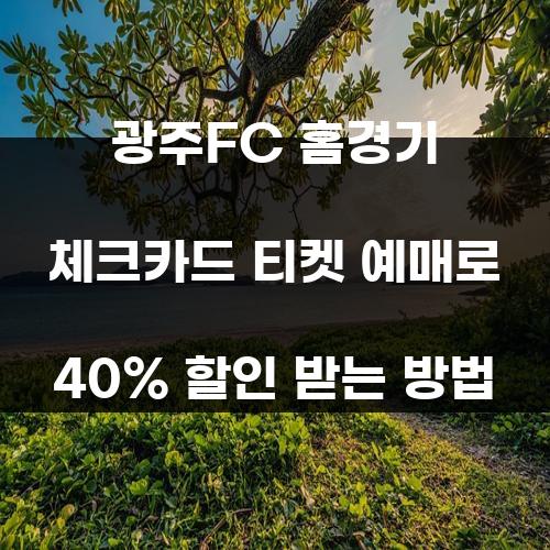 광주FC 홈경기 체크카드 티켓 예매로 40% 할인 받는 방법