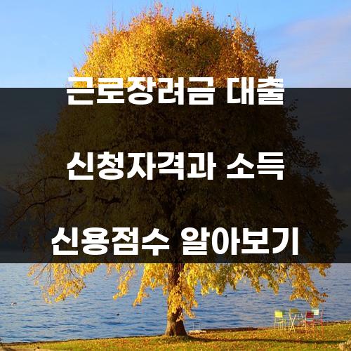 근로장려금 대출 신청자격과 소득 신용점수 알아보기