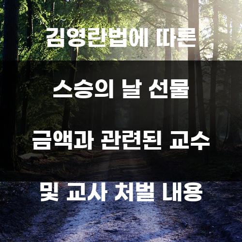 김영란법에 따른 스승의 날 선물 금액과 관련된 교수 및 교사 처벌 내용