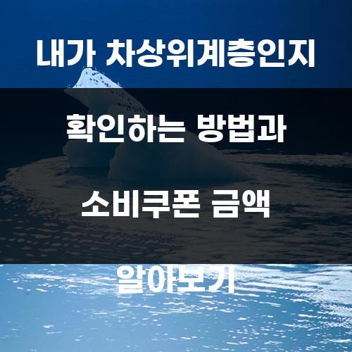 내가 차상위계층인지 확인하는 방법과 소비쿠폰 금액 알아보기