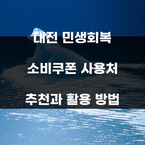 대전 민생회복 소비쿠폰 사용처 추천과 활용 방법