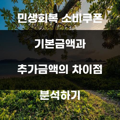 민생회복 소비쿠폰 기본금액과 추가금액의 차이점 분석하기