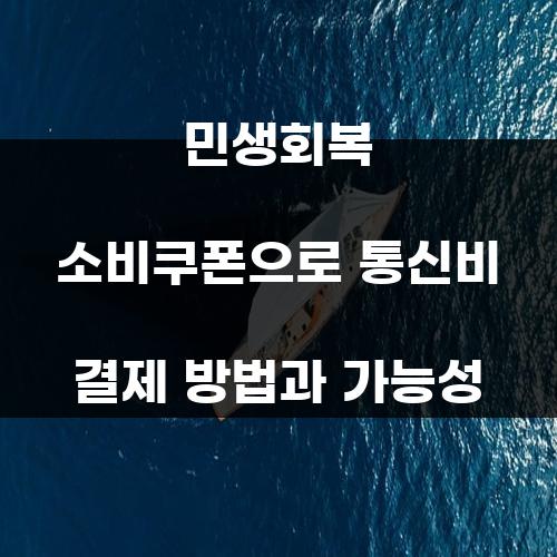 민생회복 소비쿠폰으로 통신비 결제 방법과 가능성