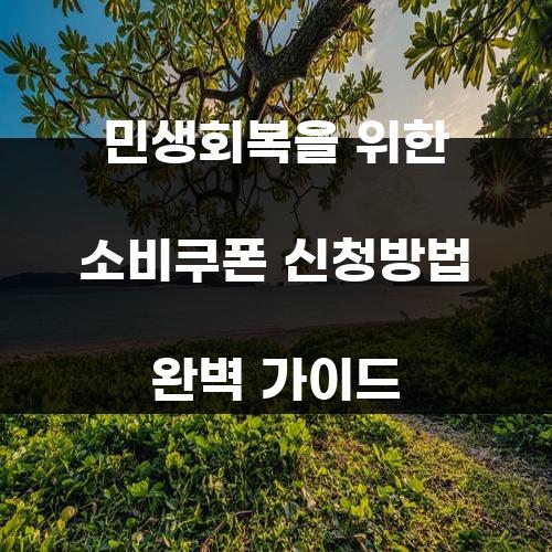민생회복을 위한 소비쿠폰 신청방법 완벽 가이드