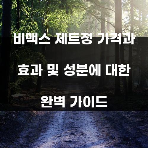 비맥스 제트정 가격과 효과 및 성분에 대한 완벽 가이드