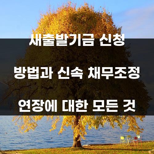새출발기금 신청 방법과 신속 채무조정 연장에 대한 모든 것