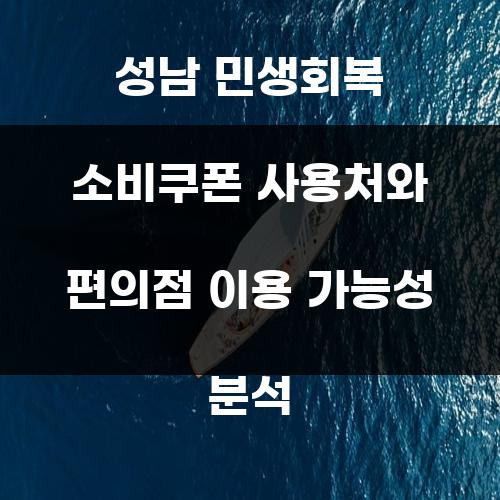 성남 민생회복 소비쿠폰 사용처와 편의점 이용 가능성 분석