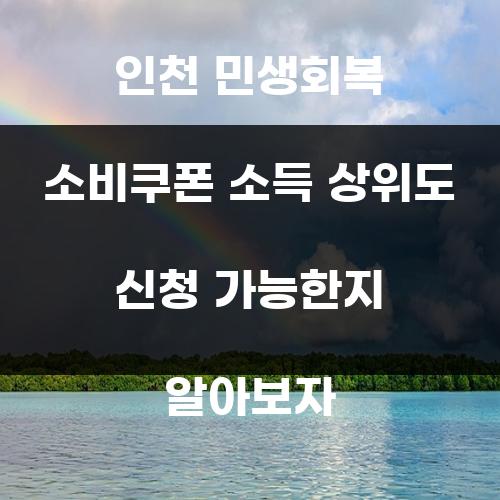 인천 민생회복 소비쿠폰 소득 상위도 신청 가능한지 알아보자