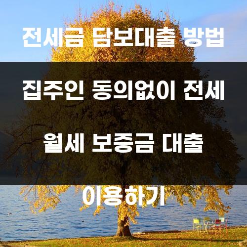 전세금 담보대출 방법 집주인 동의없이 전세 월세 보증금 대출 이용하기
