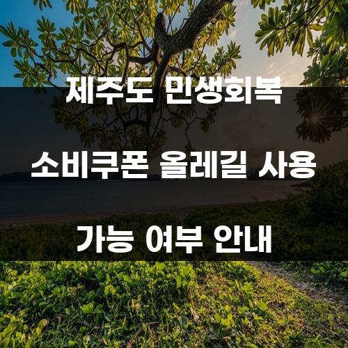 제주도 민생회복 소비쿠폰 올레길 사용 가능 여부 안내