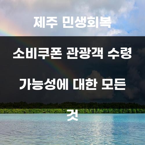 제주 민생회복 소비쿠폰 관광객 수령 가능성에 대한 모든 것