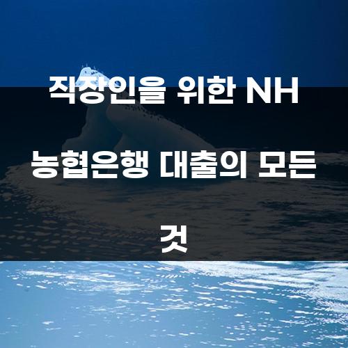 직장인을 위한 NH 농협은행 대출의 모든 것