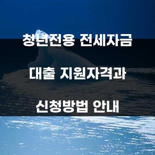 청년전용 전세자금 대출 지원자격과 신청방법 안내