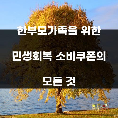 한부모가족을 위한 민생회복 소비쿠폰의 모든 것