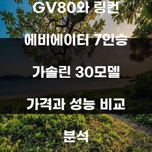 GV80와 링컨 에비에이터 7인승 가솔린 30모델 가격과 성능 비교 분석