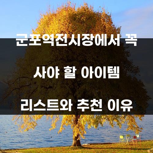 군포역전시장에서 꼭 사야 할 아이템 리스트와 추천 이유