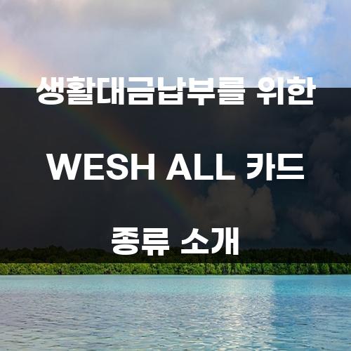 생활대금납부를 위한 WESH ALL 카드 종류 소개