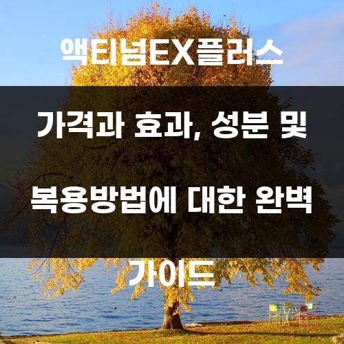액티넘EX플러스 가격과 효과, 성분 및 복용방법에 대한 완벽 가이드