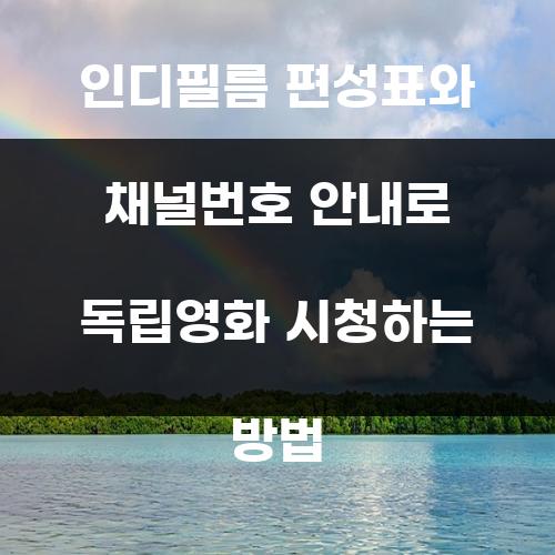 인디필름 편성표와 채널번호 안내로 독립영화 시청하는 방법