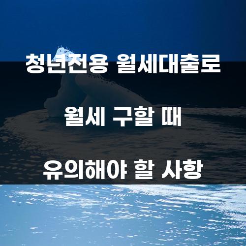 청년전용 월세대출로 월세 구할 때 유의해야 할 사항