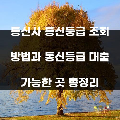 통신사 통신등급 조회 방법과 통신등급 대출 가능한 곳 총정리