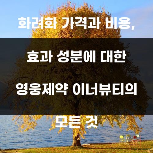 화려화 가격과 비용, 효과 성분에 대한 영웅제약 이너뷰티의 모든 것