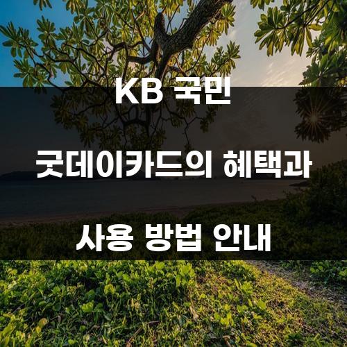 KB 국민 굿데이카드의 혜택과 사용 방법 안내
