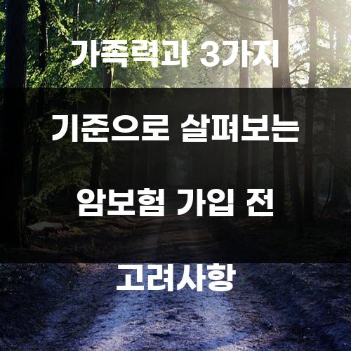 가족력과 3가지 기준으로 살펴보는 암보험 가입 전 고려사항