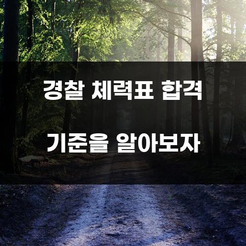 경찰 체력표 합격 기준을 알아보자