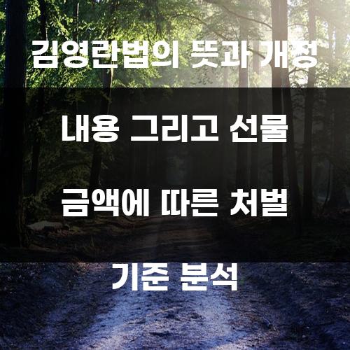 김영란법의 뜻과 개정 내용 그리고 선물 금액에 따른 처벌 기준 분석