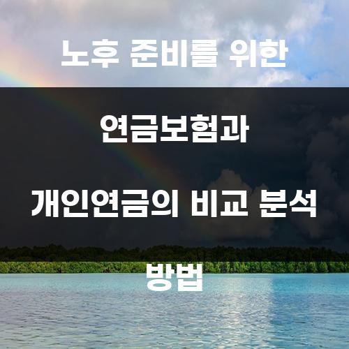 노후 준비를 위한 연금보험과 개인연금의 비교 분석 방법