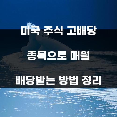 미국 주식 고배당 종목으로 매월 배당받는 방법 정리