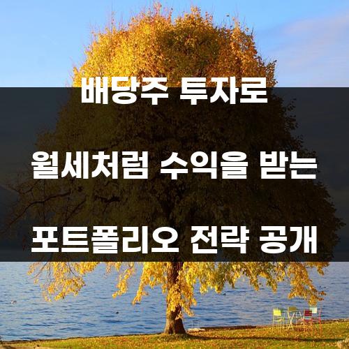 배당주 투자로 월세처럼 수익을 받는 포트폴리오 전략 공개